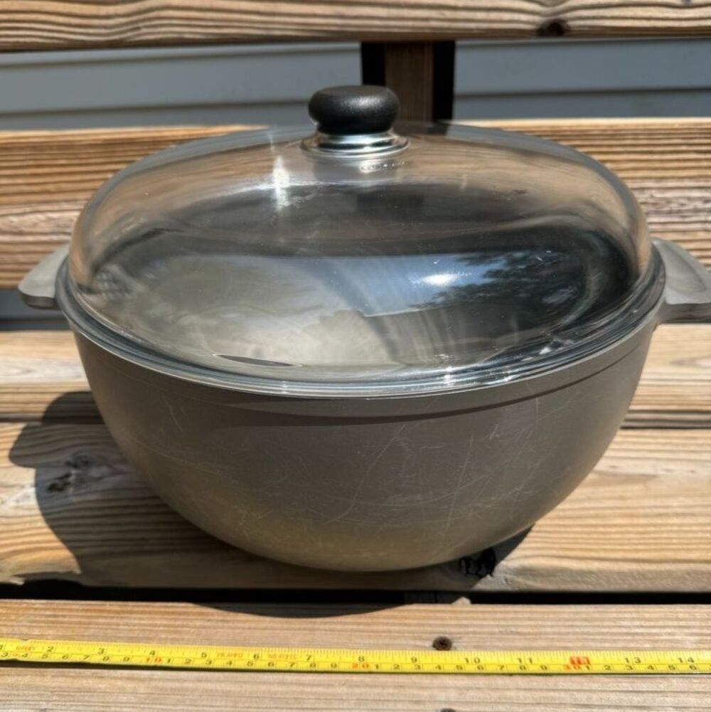 RARE Vtg 1997 Pyrolux Titanium Dutch Oven Casserole 12" 6 Qt Pyrex & Lid Denmark